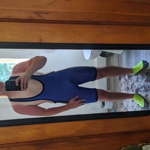 Cliff Keen Athletic low cut reversible wrestling singlet. Blue/Red size small.